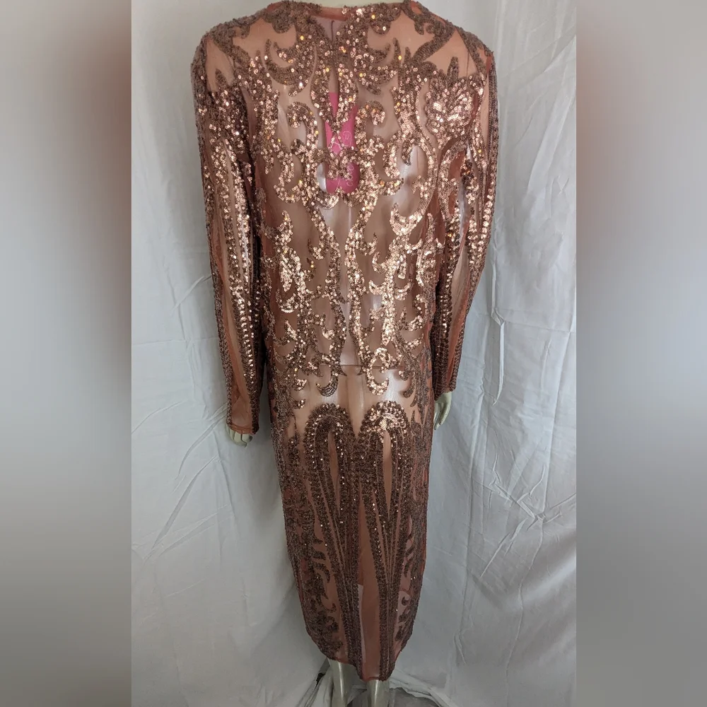 Southern Fried Chics NWT Copper Sequin Duster Medium
